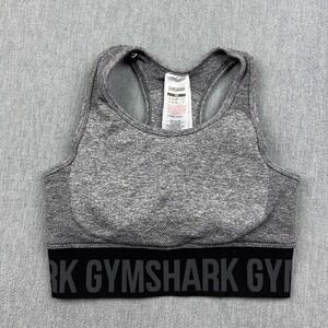 Gymshark Sports Bra Womens XS Gray Flex Light Support Seamless Yoga Gym Athletic